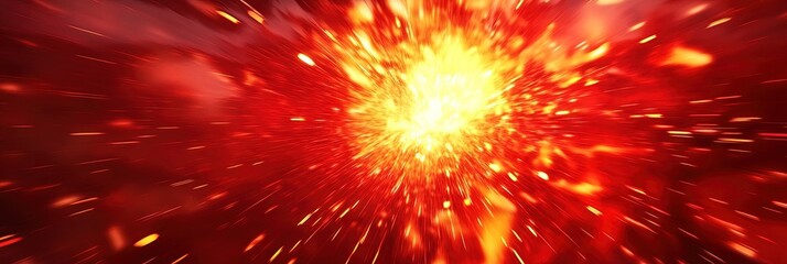 2D animated red and gold fireworks 