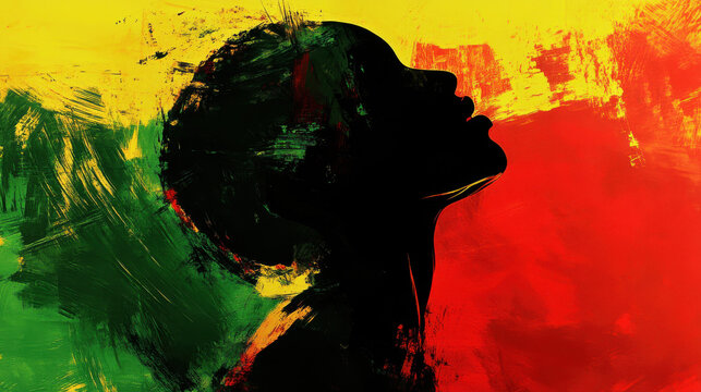 Bold Afrocentric artwork celebrating identity and heritage: Black History Month