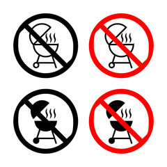 No grill sign vector vector set for UI designs