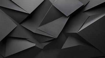 Geometric shapes made of black paper, creating an abstract composition.