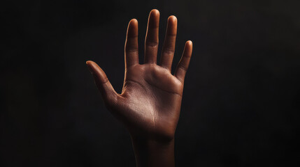 Empowerment through a symbolic black hand illustration: Black History Month