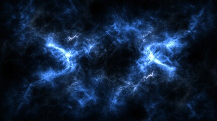 Fototapeta premium Abstract Blue Lightning Energy Fractal Background