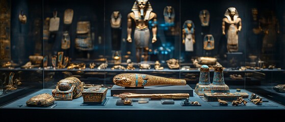 Egyptian artifacts display in museum