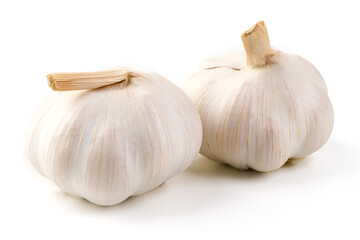 Fresh garlic, isolated on white background.