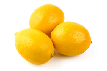 Fresh lemon fruits, isolated on white background.