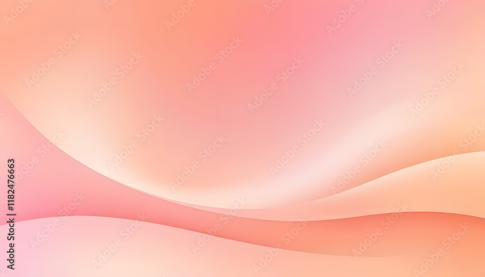 Poster abstract peach and pink gradient background with soft, flowing waves.