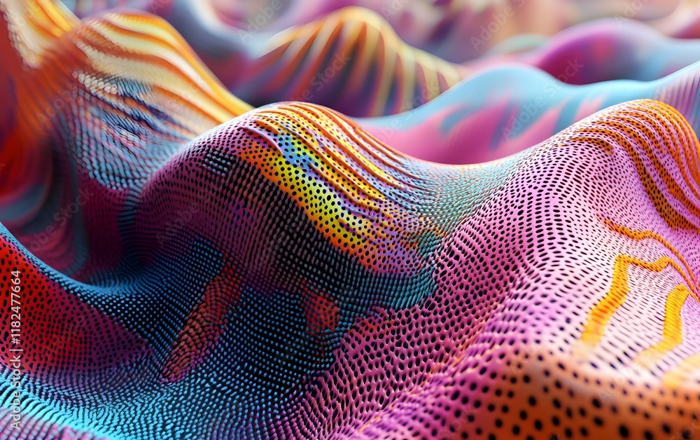 Poster a vibrant, colorful abstract design featuring smooth waves and intricate patterns. ideal for backgro