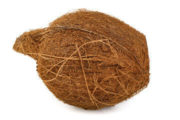 Whole Coconut, isolated on white background.