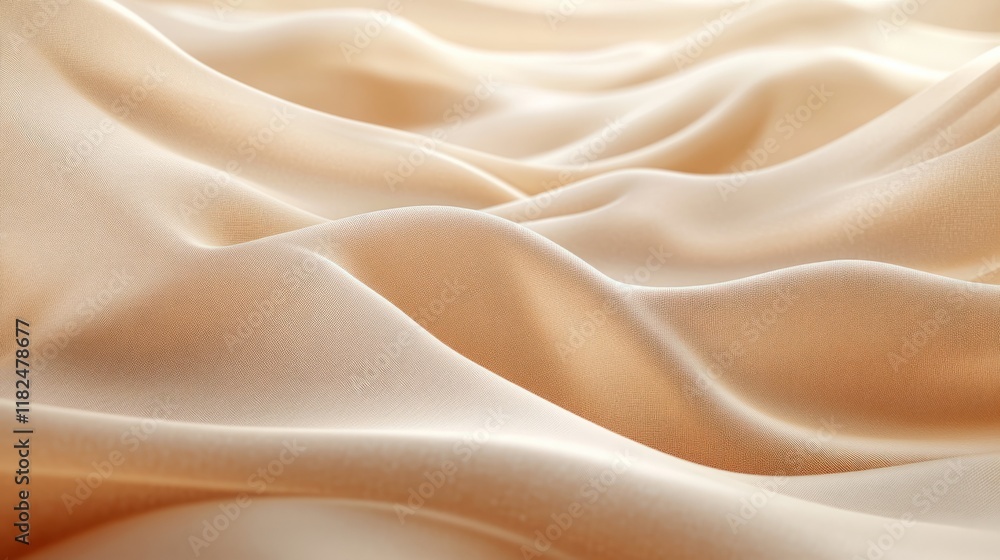 Poster creamy fabric with soft waves and texture creating a luxurious, serene appearance