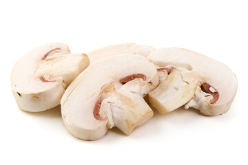 Champignons, close-up, isolated on white background. High resolution image.