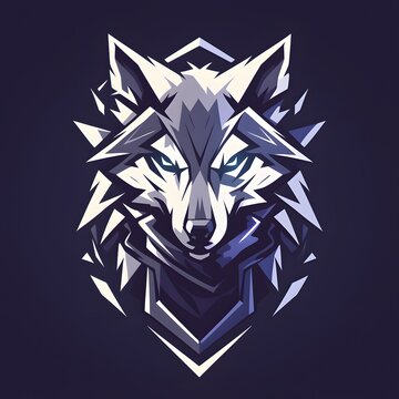 Wolf head mascot logo, suitable for esports design