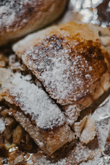 apple pie with powdered sugar