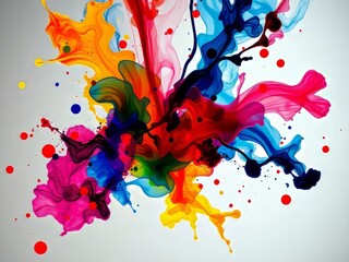 Obraz premium Vibrant Ink Splash Transition - Abstract Fluid Art Animation