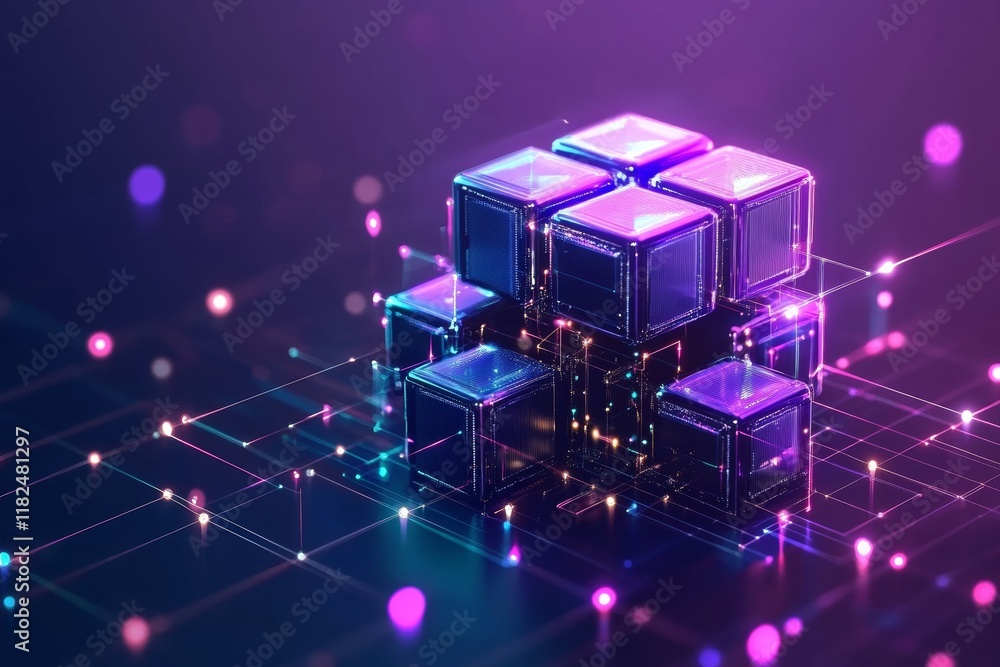 Aufkleber network of chain computing and blockchain technology.
