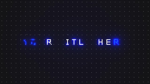 Glowing Glitch Digital Text & Title Reveal on Grid