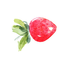 Isolated watercolor strawberry