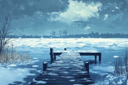 Winter Pier View on St. Stephen's Day