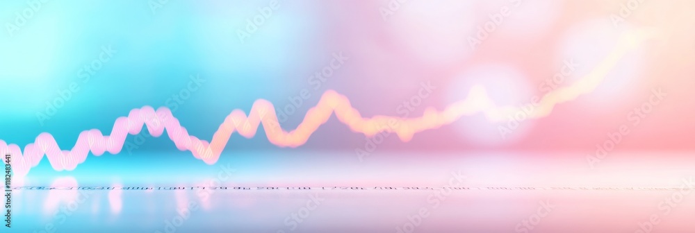 Aufkleber Pastel Financial Data Minimalist Graph with Surreal Trend Lines