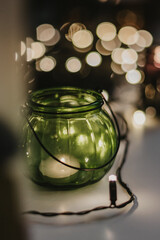 candle in a glass jar