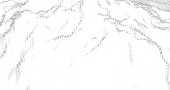 Monochrome pattern of small dots creating the effect of a three-dimensional wavy surface. Vector illustration