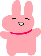 Cute pink rabbit vector image