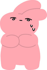 Cute pink rabbit vector image