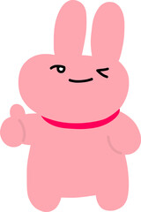 Cute pink rabbit vector image