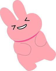 Cute pink rabbit vector image