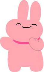 Cute pink rabbit vector image