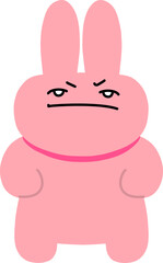 Cute pink rabbit vector image