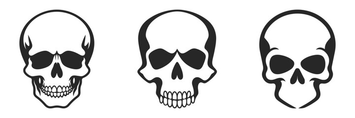 Minimalist Black Skull and Crossbones Vector