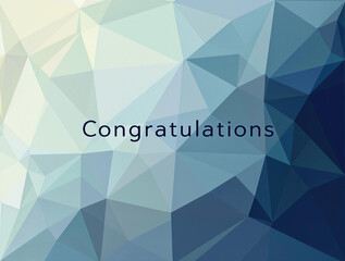 Modern Geometric Abstract Congratulations Greeting Background with Overlapping Polygons