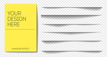 Set of realistic shadow effect different shapes page separation