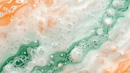 Obraz premium Calming water theme with ripple effects natural light high detail emerald green and soft peach colors
