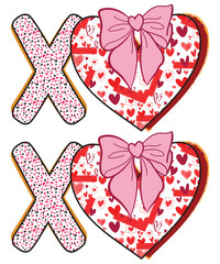 XoXo Retro, Valentine's Day Gift for Couples, Retro Love Letter T-Shirt, Good Vibes Positive Energy Shirt, XOXO Matching Couples Outfit, Heart and Cupid Valentine's Day Design.