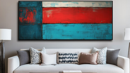 Large Calm Painting with Rich Textures and Abstract Depth for Modern Interiors