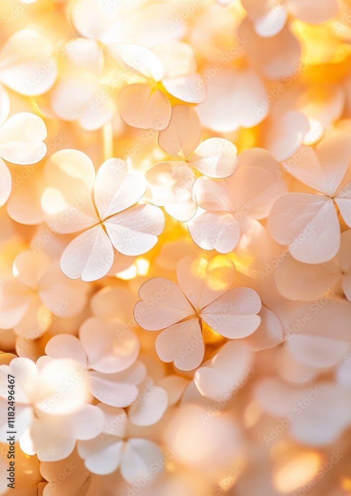 Poster radiant shamrock pattern in soft golden light