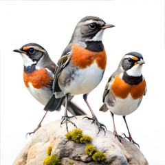 Fototapeta premium Robin on a branch on white background
