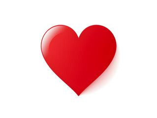 Abstract simple red heart on white background