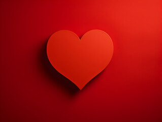 Abstract 3D elegant red heart on red background