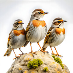 Fototapeta premium Robin on a branch on white background