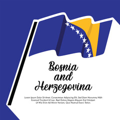 Vector Bosnia and herzegovina flag banner Bosnia and herzegovina flag Vector illustration design Bosnia and herzegovina independence day banner design 