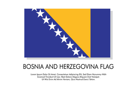 Bosnia and herzegovina flag banner Bosnia and herzegovina flag with white background illustration design Bosnia and herzegovina independence day banner design 