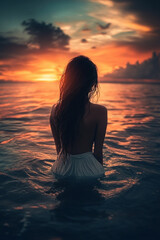 Fototapeta premium woman in the sea