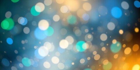 Fototapeta premium Bokeh light blurs background with white copy space, ideal for fresh and vibrant design projects. Defocused Lights Background with Lens Flare 