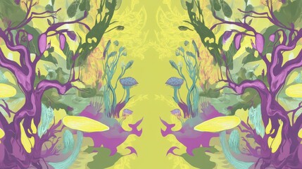 Enchanted Forest Botanical Art: A Whimsical Exploration of Intricate Plant Life