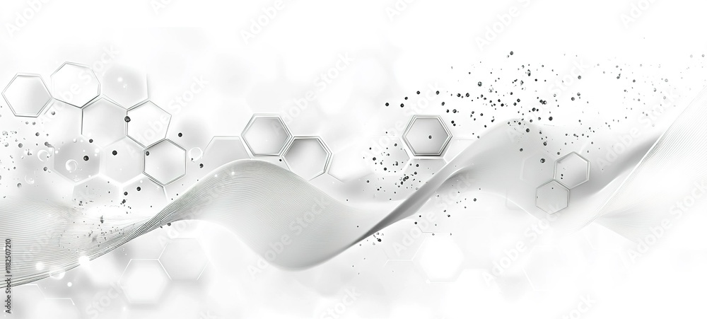 Poster abstract design featuring flowing lines and geometric shapes in a modern and minimalistic style