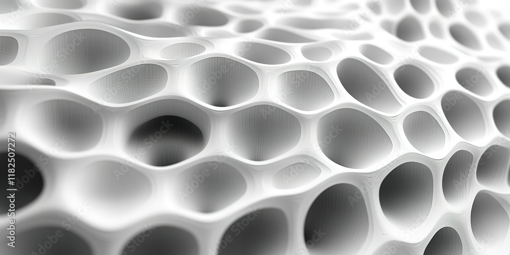 Poster detailed close-up of an intricate honeycomb-like structure showcasing unique geometric patterns and 