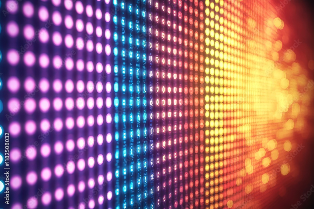 Poster vibrant led light wall display with colorful gradient effect