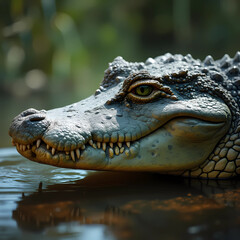 Obraz premium Cocodrilo en la Oscuridad